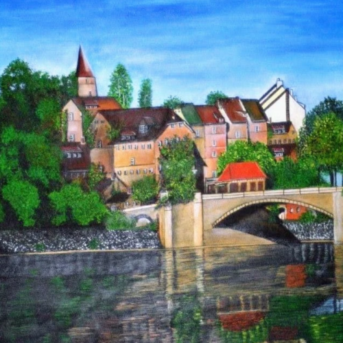 A town in Venice - Painting by Aparna Shere