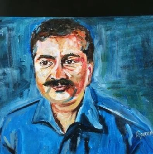 Blue Hues - Painting by Aparna Shere