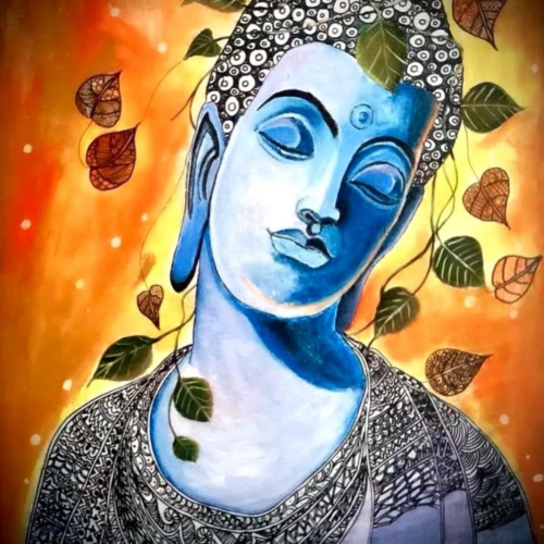 Buddha Re-Imagined - Painting by Aparna Shere