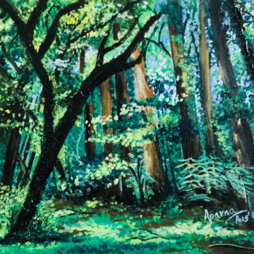 Calming Greens - Painting by Aparna Shere