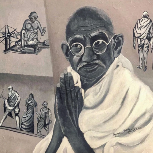 Gandhi - a painting by Aparna Shere