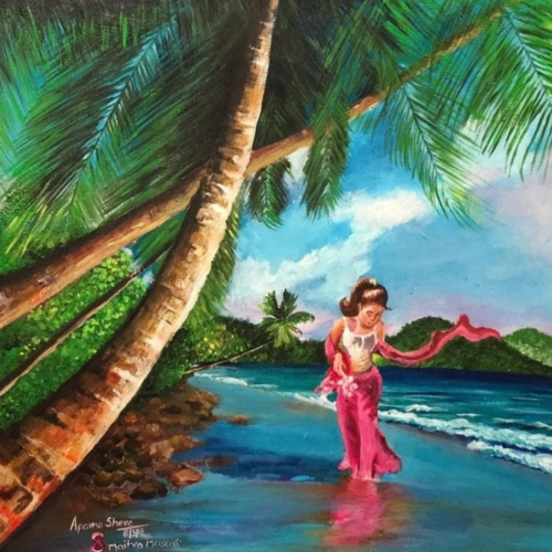 Mermaid on Land - Painting by Aparna Shere