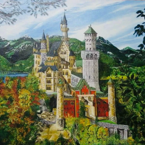 Neuschwanstein Castle - Painting by Aparna Shere