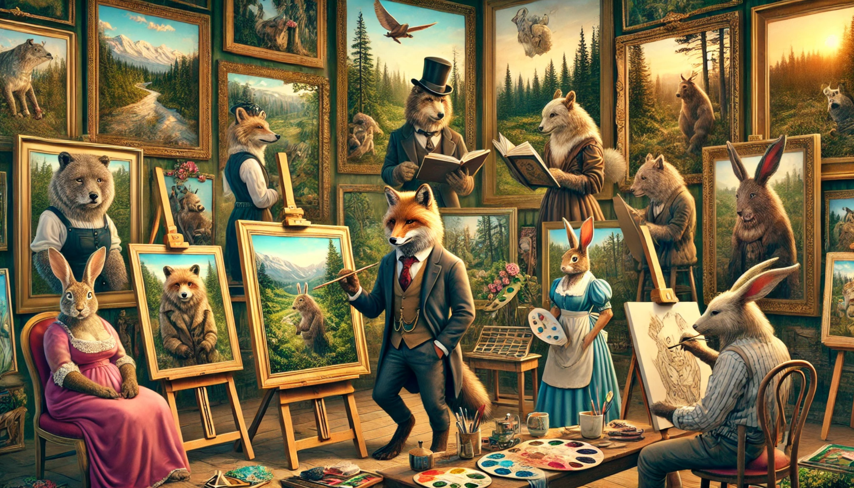 Bridging Worlds: Exploring Anthropomorphism in Animal Art