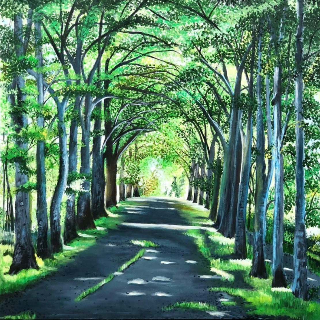 Shaded Pathway - Painting by Aparna Shere