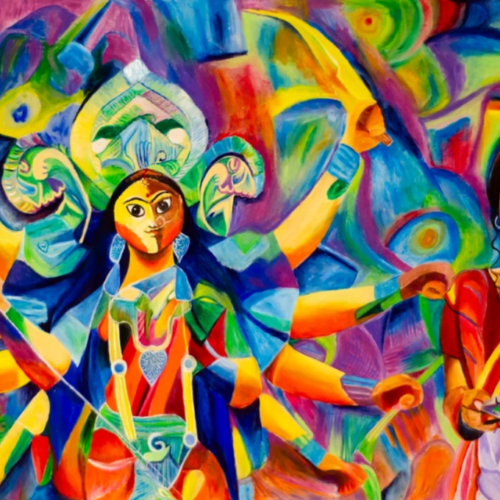 Shades of Durga - Painting by Aparna Shere