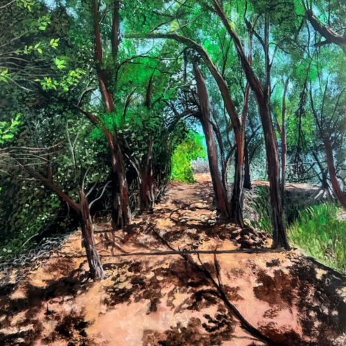 Shadows and Trees - Painting by Aparna Shere