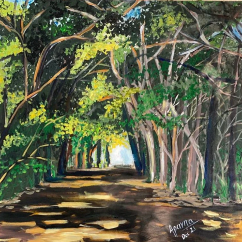 Shining Savanna - Painting by Aparna Shere