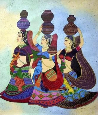 Traditional Women of Rajasthan - Painting by Aparna Shere