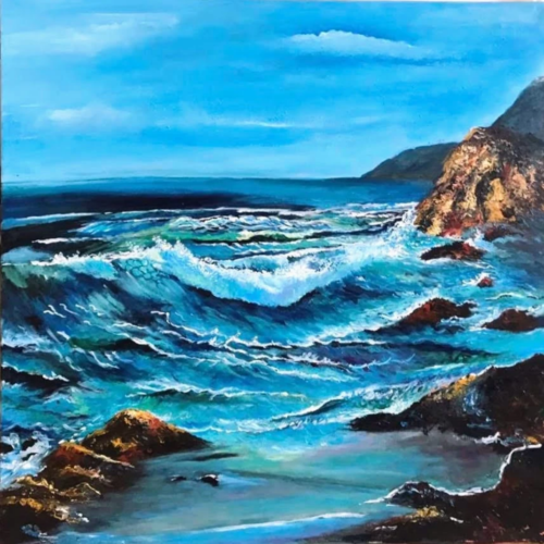 Turquoise Realm - Painting by Aparna Shere