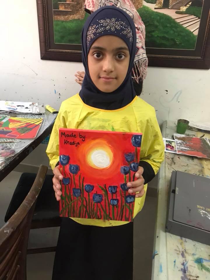 Artist Aparna Shere with her students