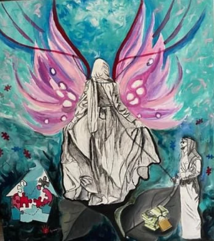An Angels Descent - Painting by Aparna Shere