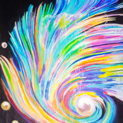 Pearl in SwirlwInd - Painting by Aparna Shere